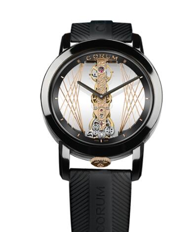 Review Copy Corum Golden Bridge 43 Titanium DLC Art Deco Watch B113/03951 - 113.955.95/F371 CA55R - Click Image to Close